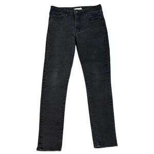 Levis Woman's 721 Jeans Size 29 29x30 High Rise Skinny Black Denim